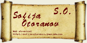 Sofija Otoranov vizit kartica